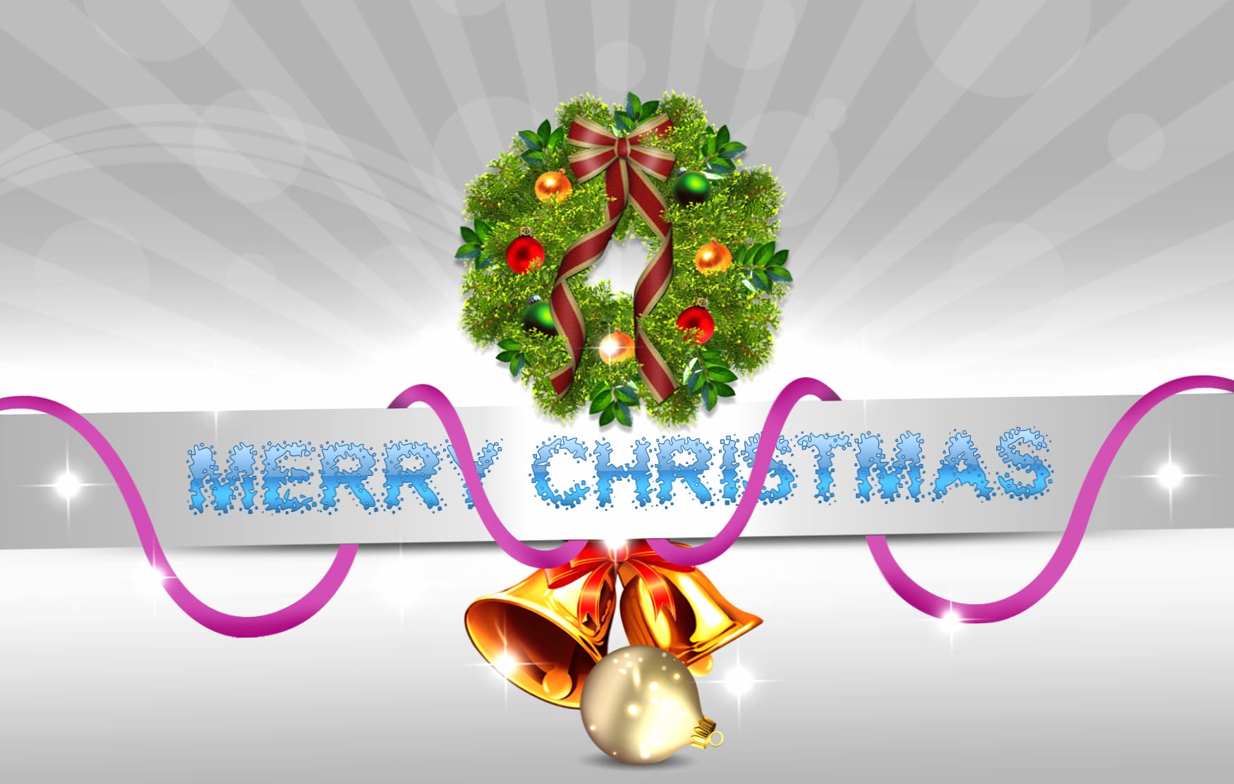 Wreath Christmas Ornaments Bell Merry Christmas Holiday Christmas wallpapers HD quality