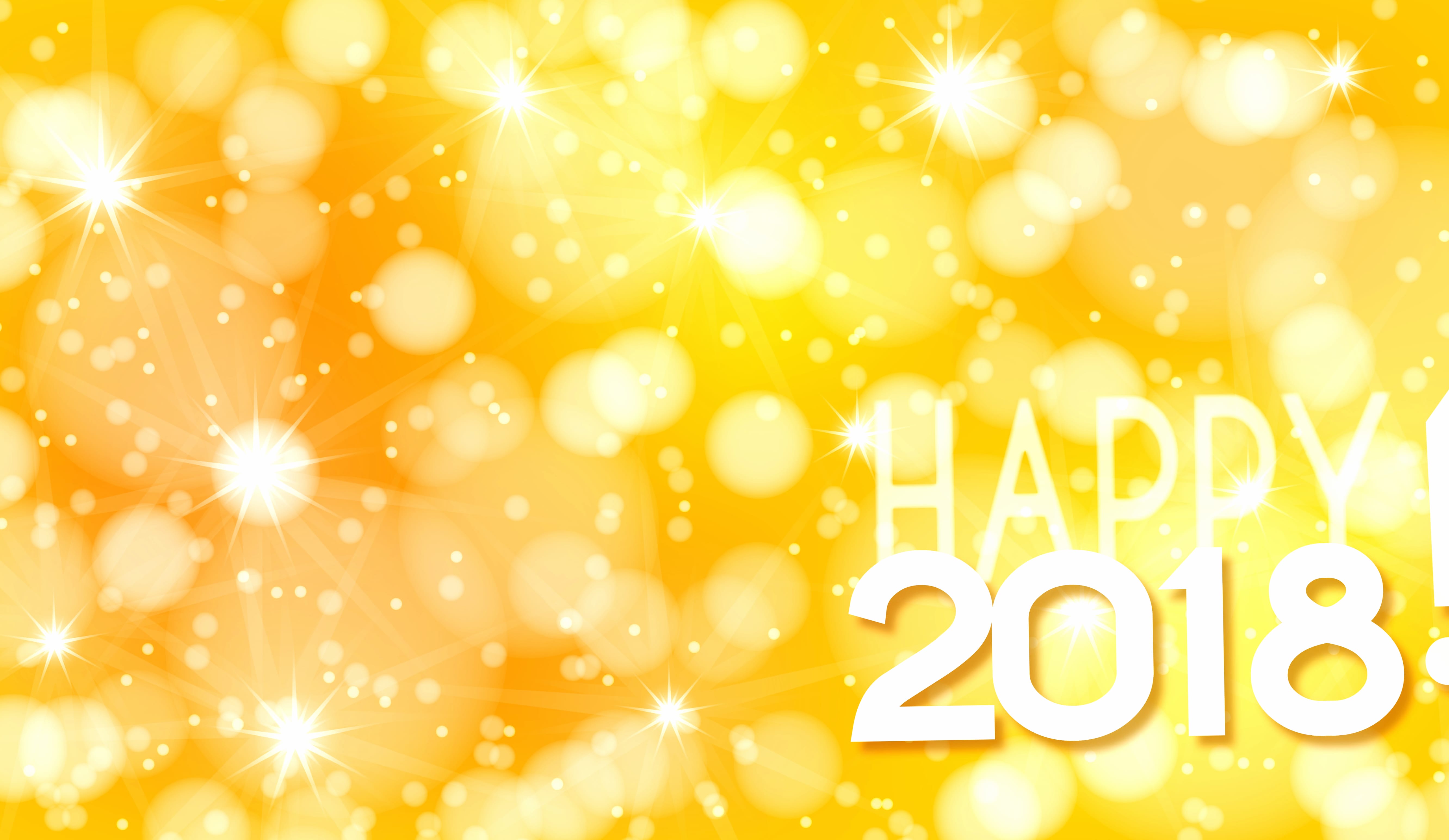 Yellow New Year Holiday New Year 2018 wallpapers HD quality