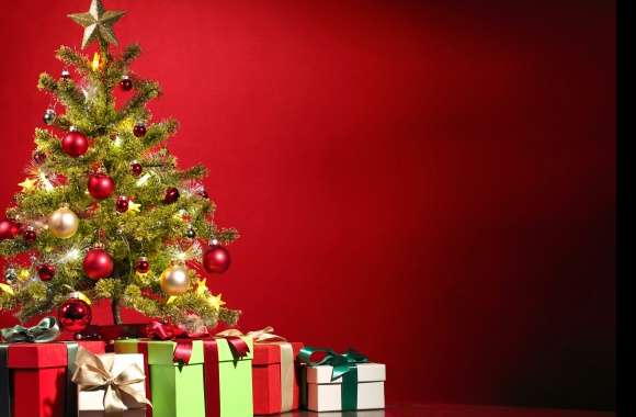 4K Ultra HD Christmas Tree and Gifts Wallpaper wallpapers hd quality