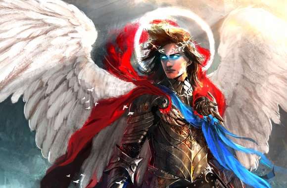 4K Ultra HD Majestic Angel Warrior in Armor