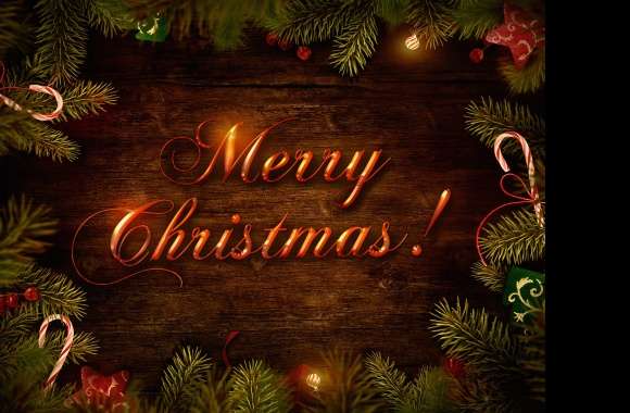 4K Ultra HD Merry Christmas with Candy Canes and Ornaments