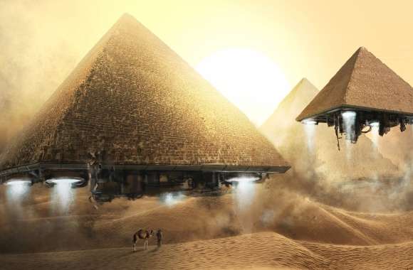 4K Ultra HD Sci-Fi Egyptian Desert Pyramids