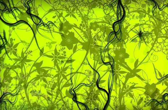 Abstract Green Flora