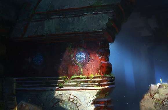 Adventurer Cave Dark Sunlight Symbol Fantasy Ruin wallpapers hd quality