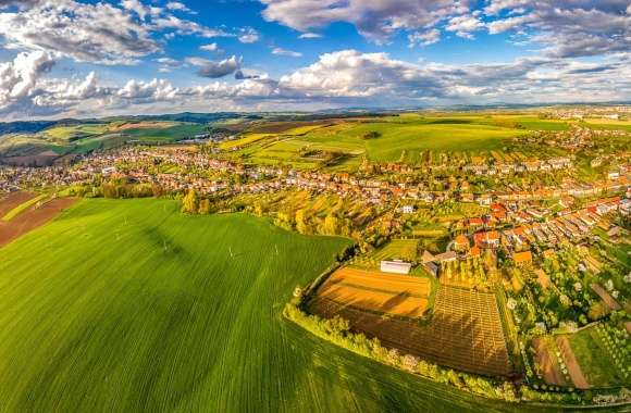 Aerial Horizon Cloud Sky Panorama Field Czech Republic Photography Landscape