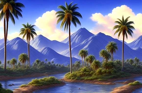 An art of coconut landscape