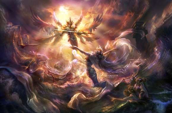 Angel Warrior in the Sky - Fantasy wallpapers hd quality