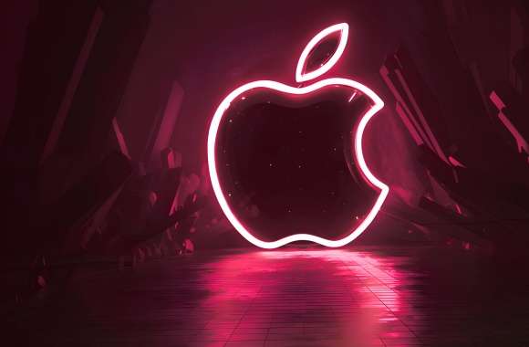 Apple Neon Logo wallpapers hd quality