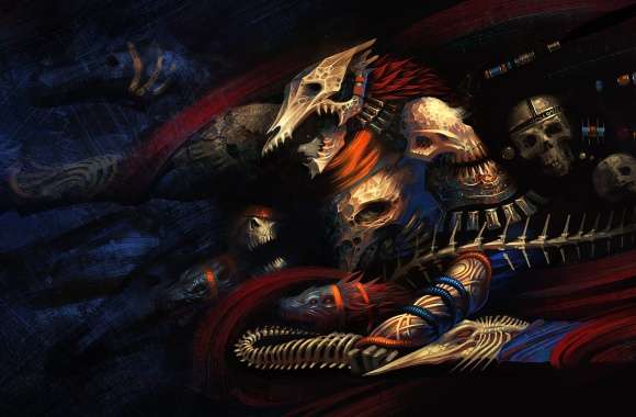 Armor Colorful Skull Sword Dark Fantasy Warrior Fantasy Warrior