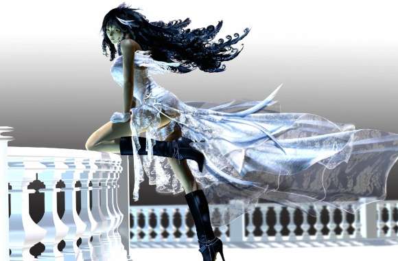 Artistic Fashion of a Elegant Woman in a Dreamy Dress