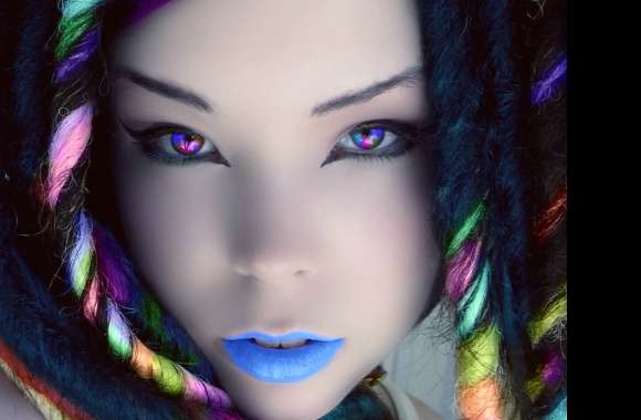 Artistic Rainbow Beauty of a Striking Asian Woman