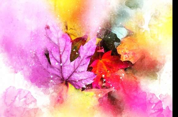 Artistic Watercolor Leaf