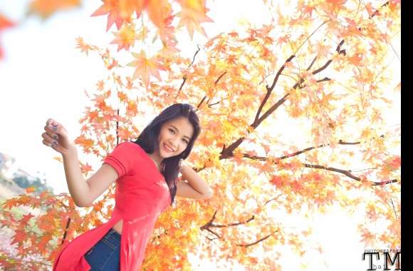 Asian Beauty in Autumn -