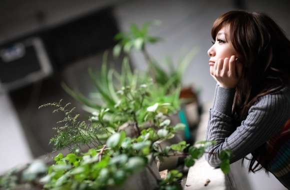 Asian Woman in Contemplation -