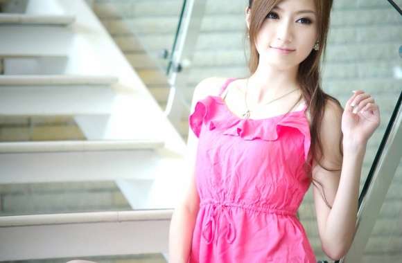 Asian Woman in Pink -