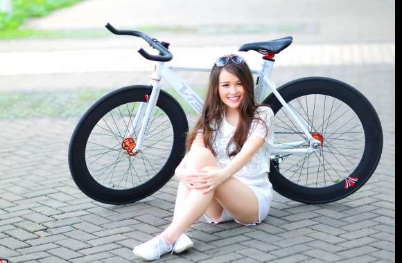 Asian Woman with Bike -