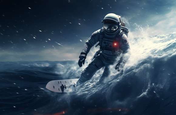 Astronaut Surfing Adventure wallpapers hd quality