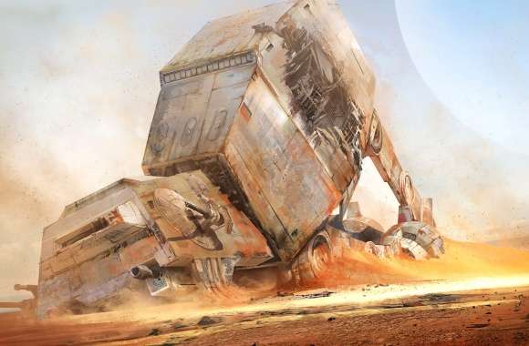 AT-AT Walker in Desert Planet - Star Wars wallpapers hd quality