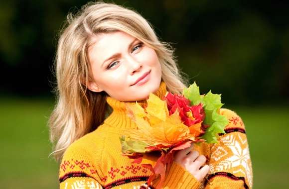 Autumn Elegance - HD Model Wallpaper