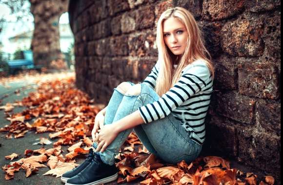 Autumn Elegance Blonde Model wallpapers hd quality