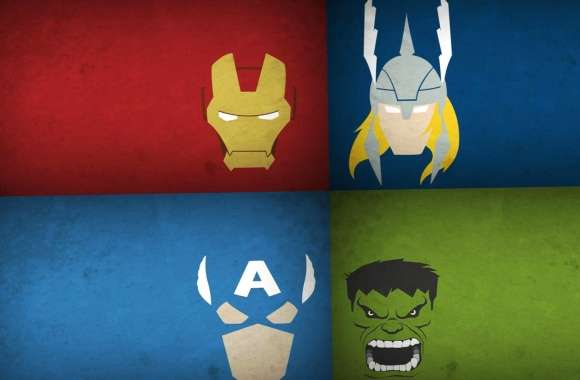 Avengers Comic Icons of Thor, Captain America, Hulk, and Iron Man