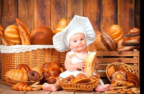 Baking Bread Viennoiserie Cute Photography Baby