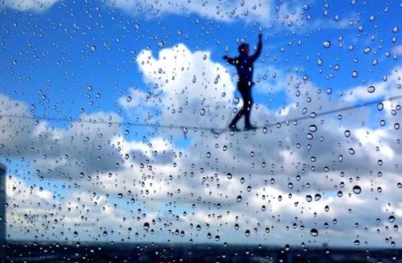 Balancing Beauty Capturing Rainy Serenity