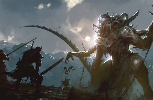 Battle Warrior Creature Fantasy Dark Fantasy Warrior Wallpaper