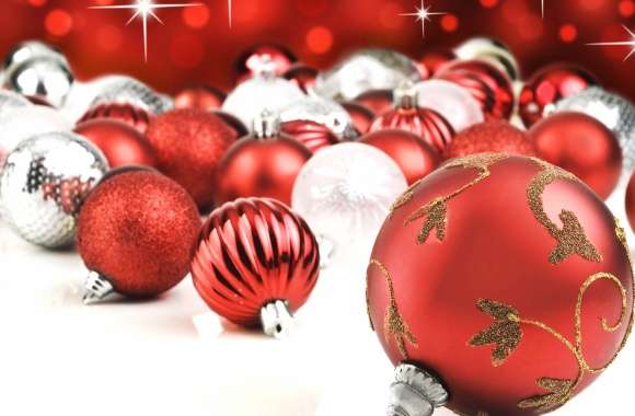 Bauble White Red Christmas Ornaments Holiday Christmas wallpapers hd quality