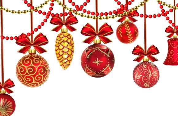 Beads Red Christmas Ornaments Holiday Christmas