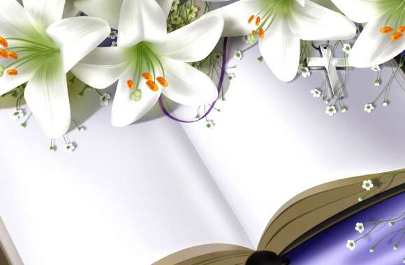 Beautiful Easter with Lilies and Blossoms wallpapers hd quality