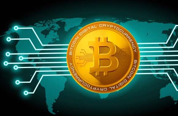 Bitcoin Global Network HD Desktop Wallpaper