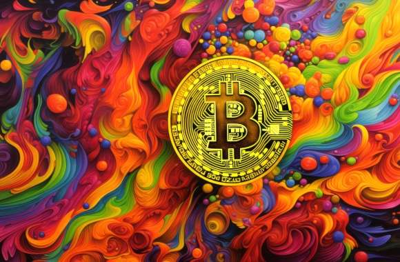 Bitcoin Psychedelic Art Wallpaper