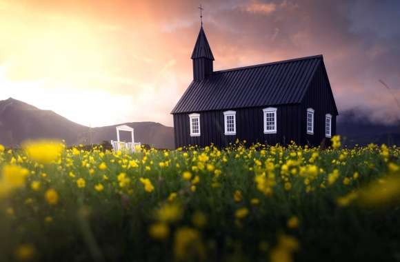 Black Church of Budir Landscape wallpapers hd quality