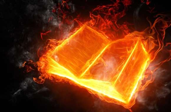 Blazing Book Artistic Fire