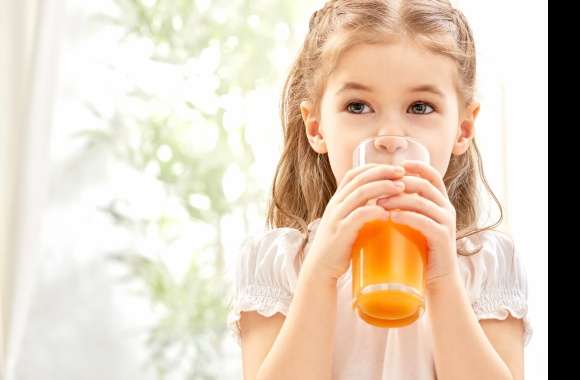 Blonde Hazel Eyes Drink Juice Photography Child