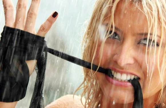 Blonde Woman in Rain