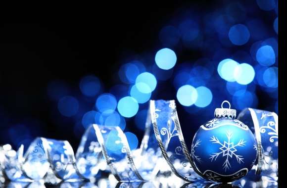 Blue Christmas Glow 4K Holiday Wallpaper