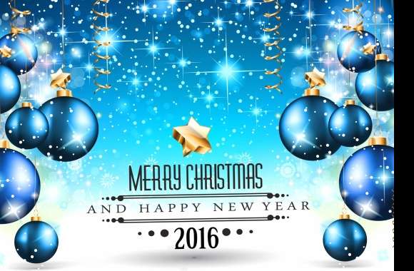 Blue New Year 2016 Christmas Ornaments Holiday Christmas