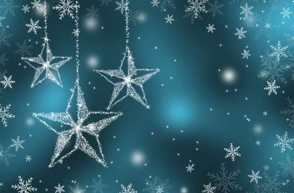 Blue Snowflake Star Silver Holiday Christmas wallpapers hd quality