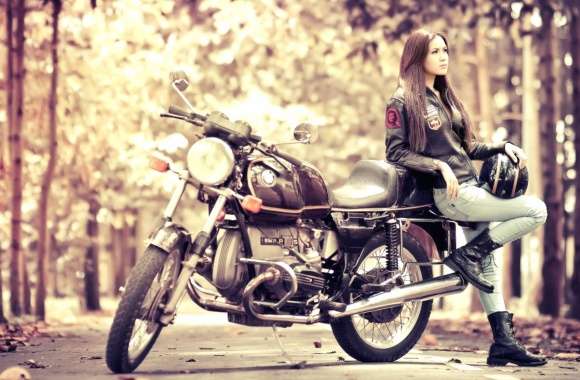 BMW R100S Woman - Girls & Motorcycles wallpapers hd quality