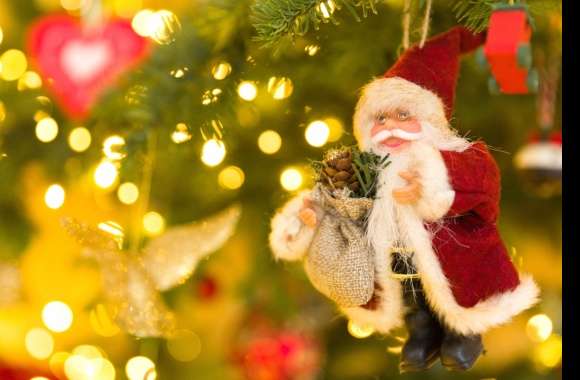 Bokeh Christmas Ornaments Decoration Santa Holiday Christmas