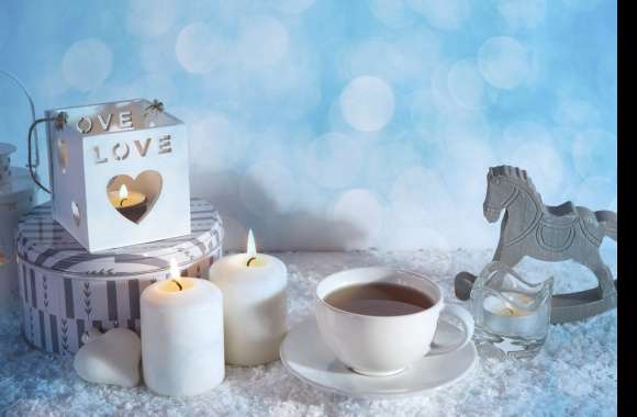 Bokeh Love Candle Cup Tea Photography Still Life