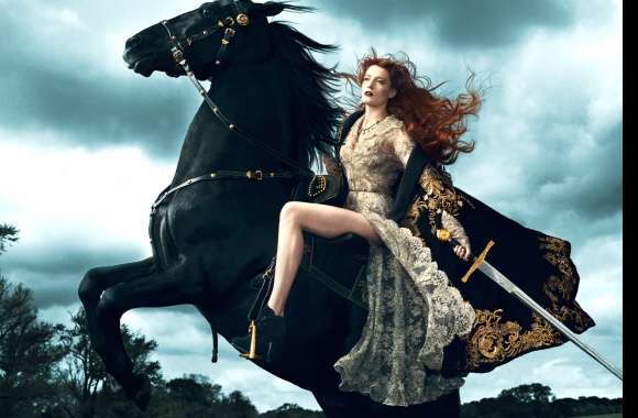 Bold Elegance A Redhead’s Adventure with Horse and Sword
