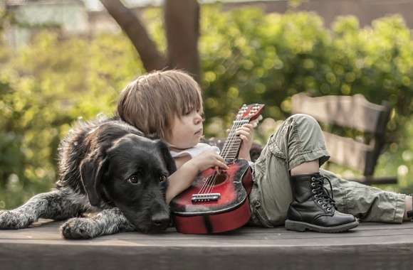 Boots Bokeh Dog Little Boy Photography Child wallpapers hd quality