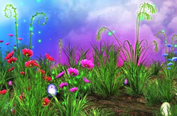 Bright Flower Grass Spring Holiday Easter