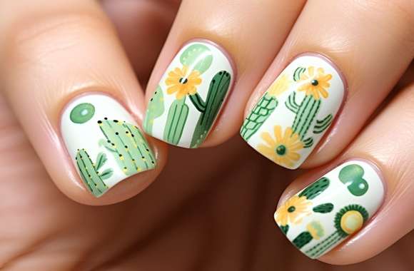 Cactus-Themed Nail Art wallpapers hd quality