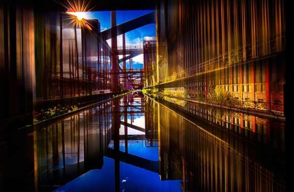 Canal Factory Building Photography Reflection