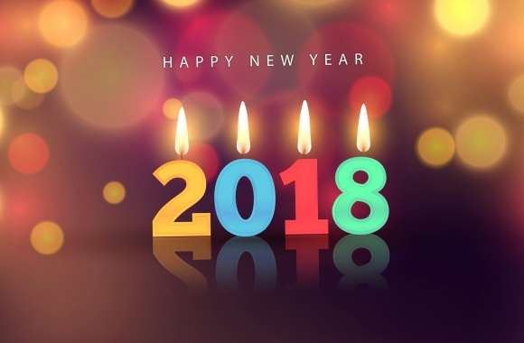 Candle Colors Bokeh New Year Holiday New Year 2018