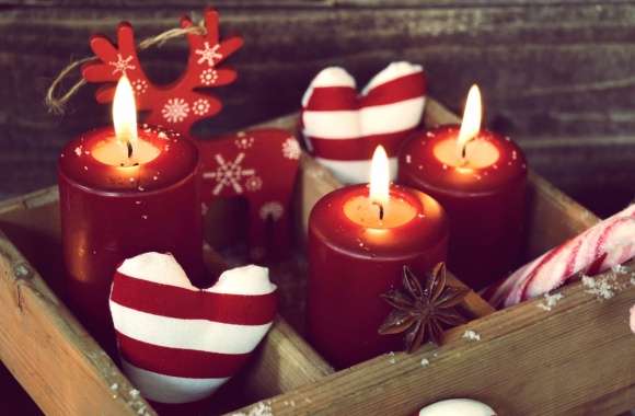 Candy Cane Candle Holiday Christmas wallpapers hd quality